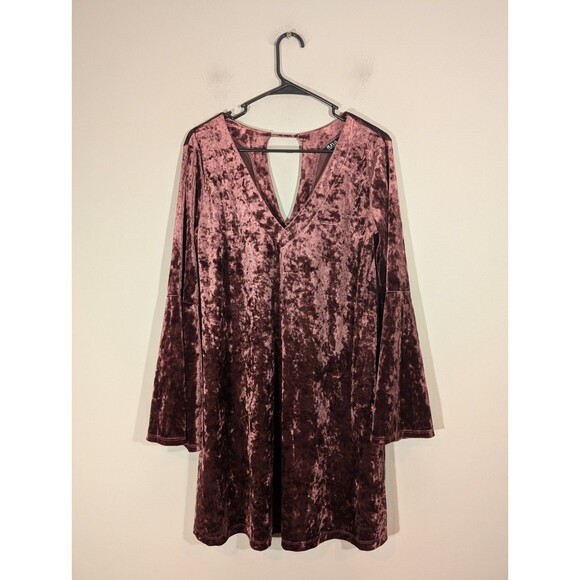 a.n.a A new Approach Women Marroon Velvet Bell Sleeves Dress XS Vamp Whimsigoth - Picture 1 of 8